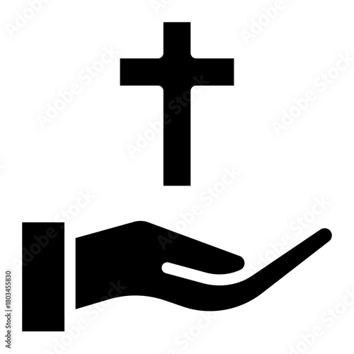 Cristiany religion icon glyph style vector
