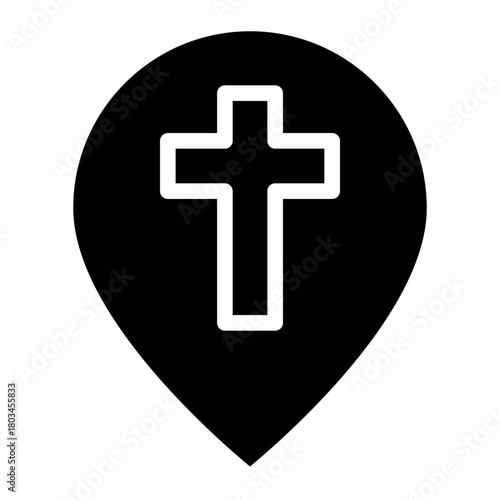 Location religion icon glyph style vector