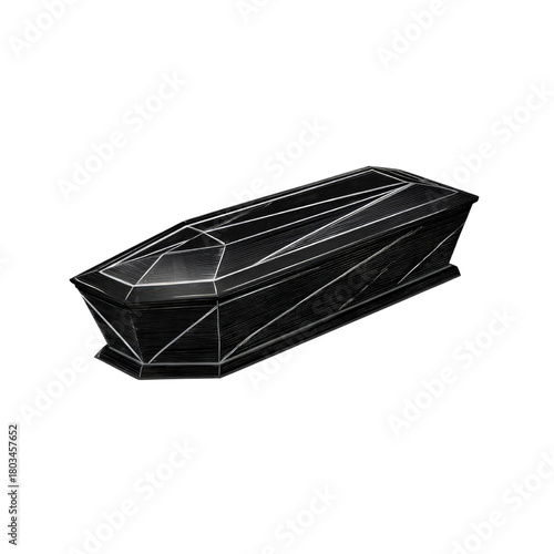 Modern Coffin with Geometric Design