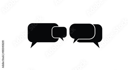 Three black speech bubbles in a row