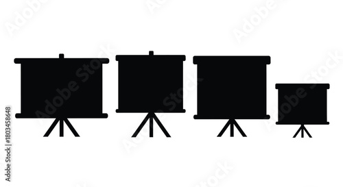Four different sizes of projection screen