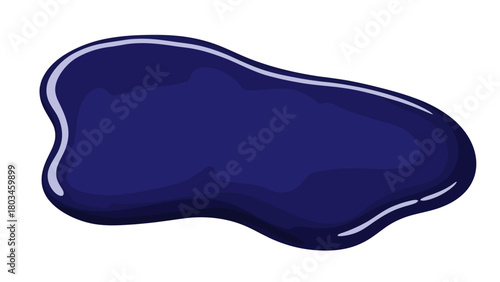 A dark blue glossy blob with a light blue outline