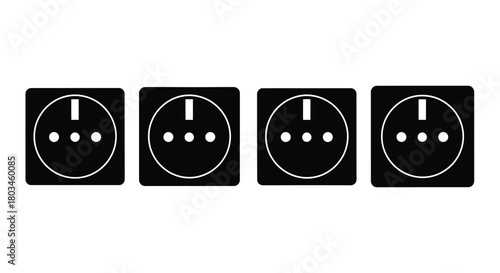 Four electrical outlets in vector format