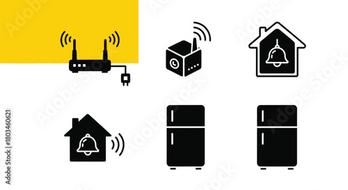 Smart home automation icons for modern technology and lifestyle
