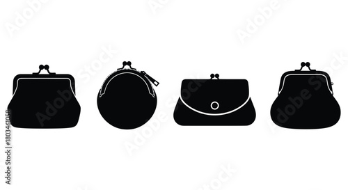 Four coin purses in a row