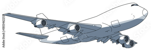 Cargo Airplane Flying Against Blue Sky Background