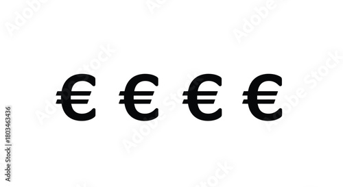 Four euro symbols representing wealth and money