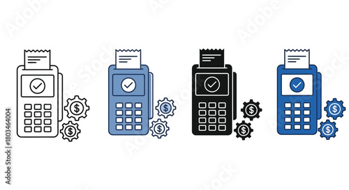 Pos terminal machine vector illustration payment and transaction