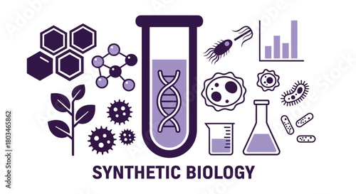 Synthetic biology research dna molecules and genetic engineering art