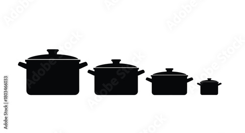 Four cooking pots of different sizes