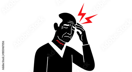 Headache migraine pain stress tension health problem medical illustration