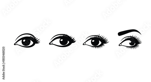 Set of four different eye shapes vector art