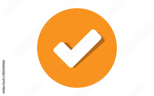 Flat Orange Check Symbol – Transparent PNG Tick Mark for Graphic Design