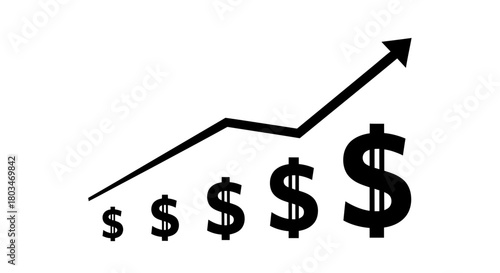 Stock market growth chart financial investment profit increase sign