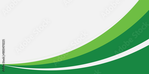 Abstract White and Green wave wide background banner. vector modern.