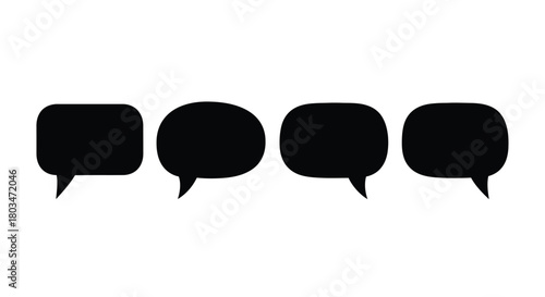 Set of four speech bubbles, communication concept