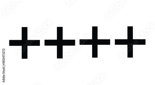 Four plus signs forming a simple pattern