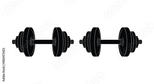 Two dumbbells for fitness and exercise