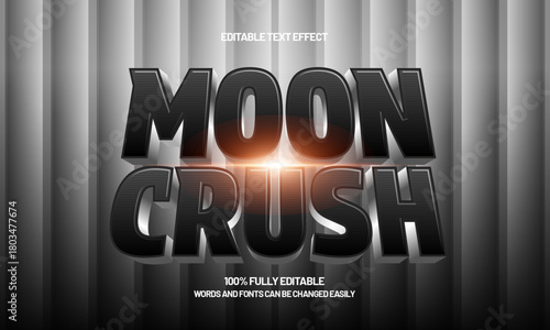 moon crush space themed 3d text effect with cosmic gradient