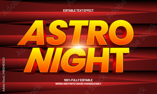 astro night space themed 3d text effect with cosmic gradient