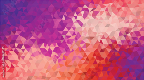 Abstract Low Poly Fire Gradient Background - Vibrant Red, Pink, and Purple Texture