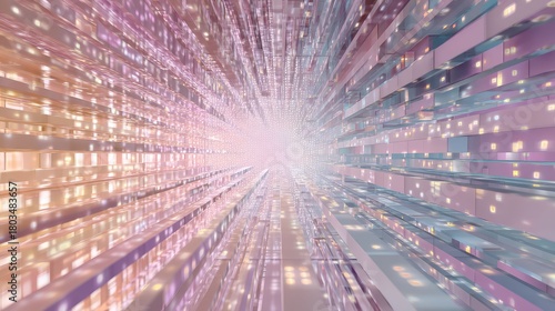 Fototapeta Naklejka Na Ścianę i Meble -  Digital data transfer path creating a virtual tunnel