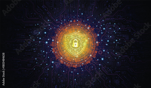 Data protection privacy.Cyber security network.Digital security.security guard. Touch the future.