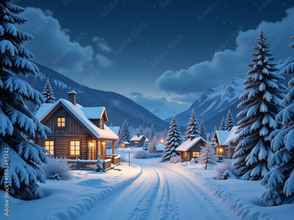 Fototapeta premium winter landscape in the mountains