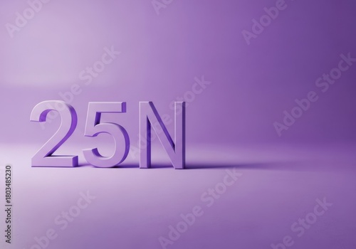 Threedimensional purple numbers 25n displayed prominently against a soft, gradient purple background, suggesting a date or event