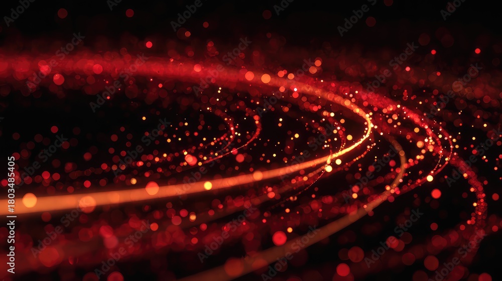 Fototapeta premium Swirling red light particles creating abstract energy background