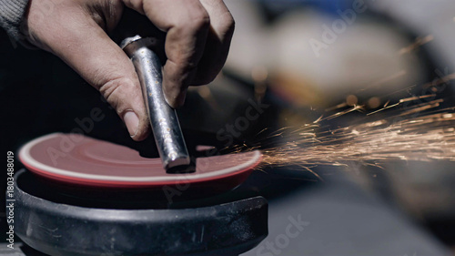 Manual polishing process of steel parts