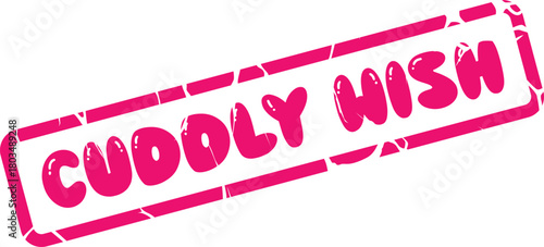 Cuddly Wish Stamp Mark Expressing Tender Hopes and Affectionate Desires in Pink