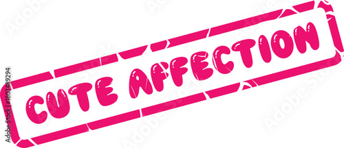 Cute Affection Stamp Mark Conveying Sweetness and Love in a Playful Pink Style