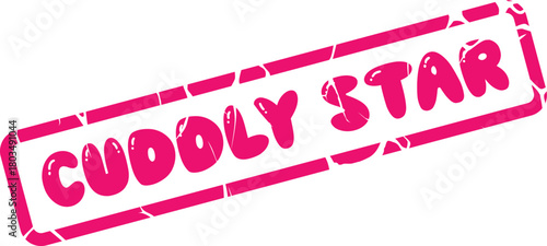 Playful Pink Cuddly Star Stamp Design for Recognition and Excellence Concepts