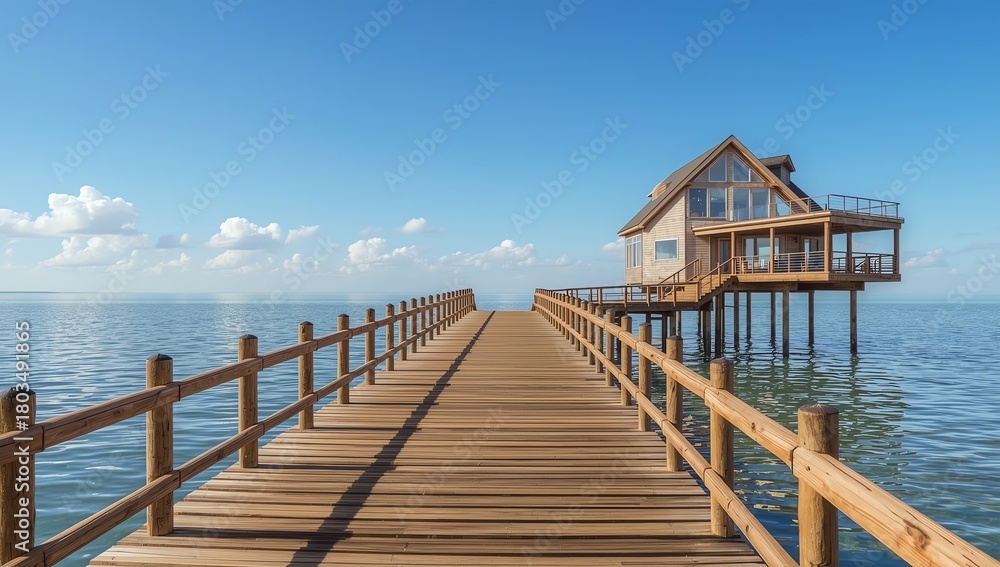 Fototapeta premium wooden pier on the sea