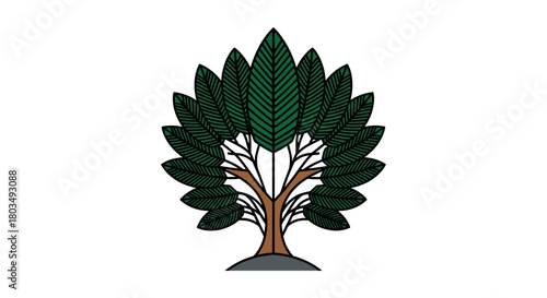 Elegant tree symbol representing growth and nature, perfect for logos and branding, originally created as scalable vector art for maximum resolution