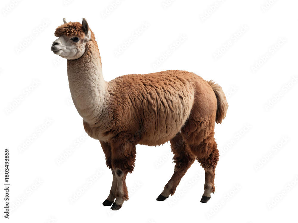 Obraz premium The Full-Bodied Alpaca. Generative Ai