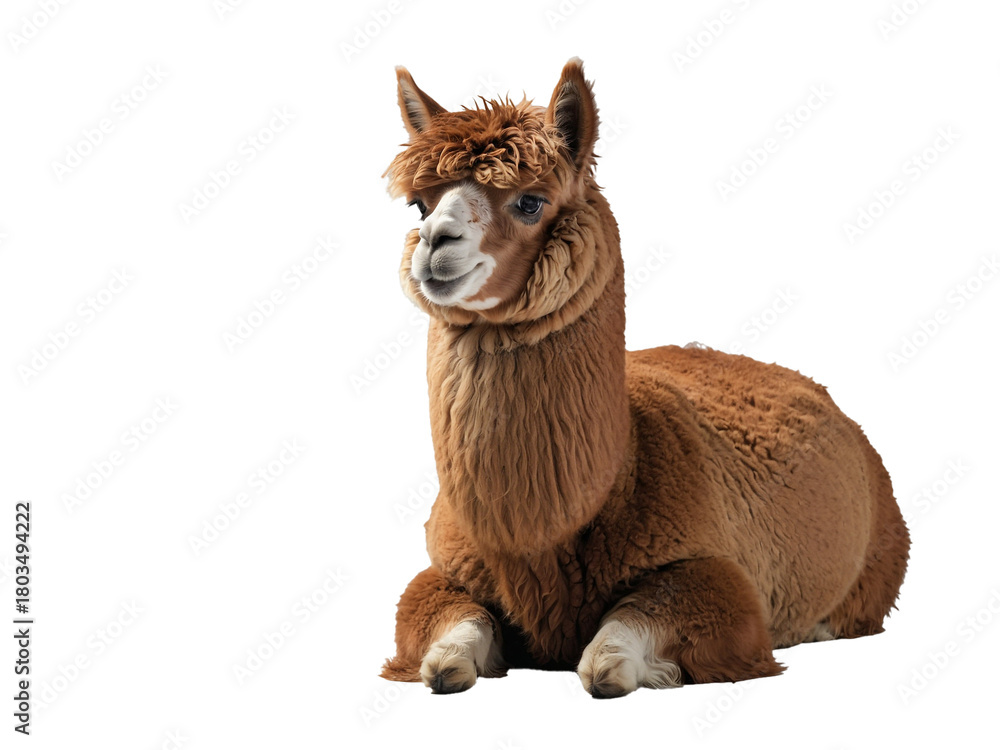 Obraz premium The Full-Bodied Alpaca. Generative Ai