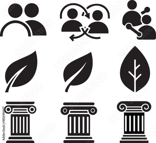 ESG Icon Set | Vector Glyphs for Environmental, Social, and Governance Corporate Reporting