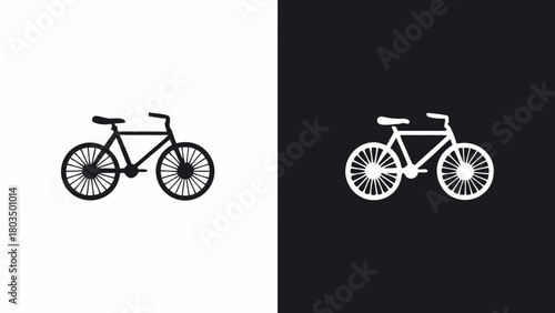 Sleek bicycle icon in modern monochrome, a classic bike for urban lifestyle projects and cycling events