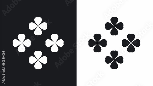 Charming four leaf clover pattern, bring luck and Irish joy with this scalable design element for St Patrick