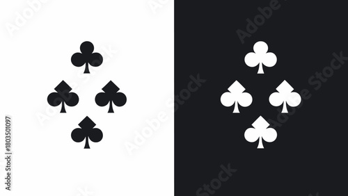 Classic playing card suits stylish arrangement for casino night branding or game design projects