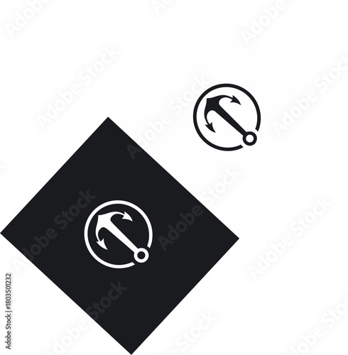 Modern nautical anchor logo design for maritime business branding conveys stability and trustworthiness