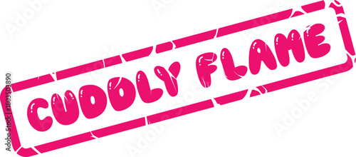 Intense Cuddly Flame Pink Rubber Stamp Graphic for Passionate Warmth and Love