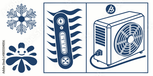 Editable AC Settings Vector Icons