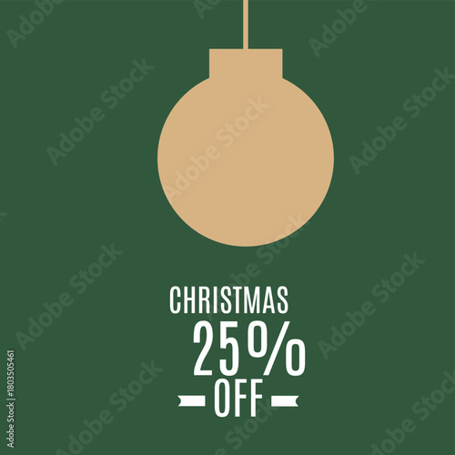 Merry Christmas, 25% off. Perfect for New Year's banners for ads, covers, and social media.