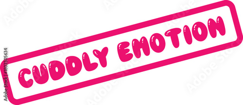 Sweet Cuddly Emotion Pink Rubber Stamp Graphic for Warm Affectionate Messages and Feelings