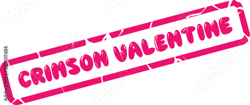 Expressive crimson valentine stamp with playful white lettering for affectionate declarations