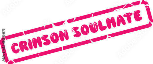 Vibrant crimson soulmate textured stamp design for expressing deep romantic connections and affection