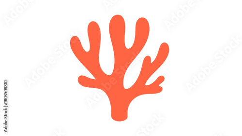 Simple orange coral illustration with multiple rounded branches on a plain white background